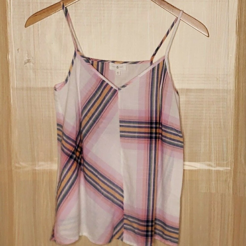 Lou & Grey Womens Cotton Plaid Lightweight Tank Top XS